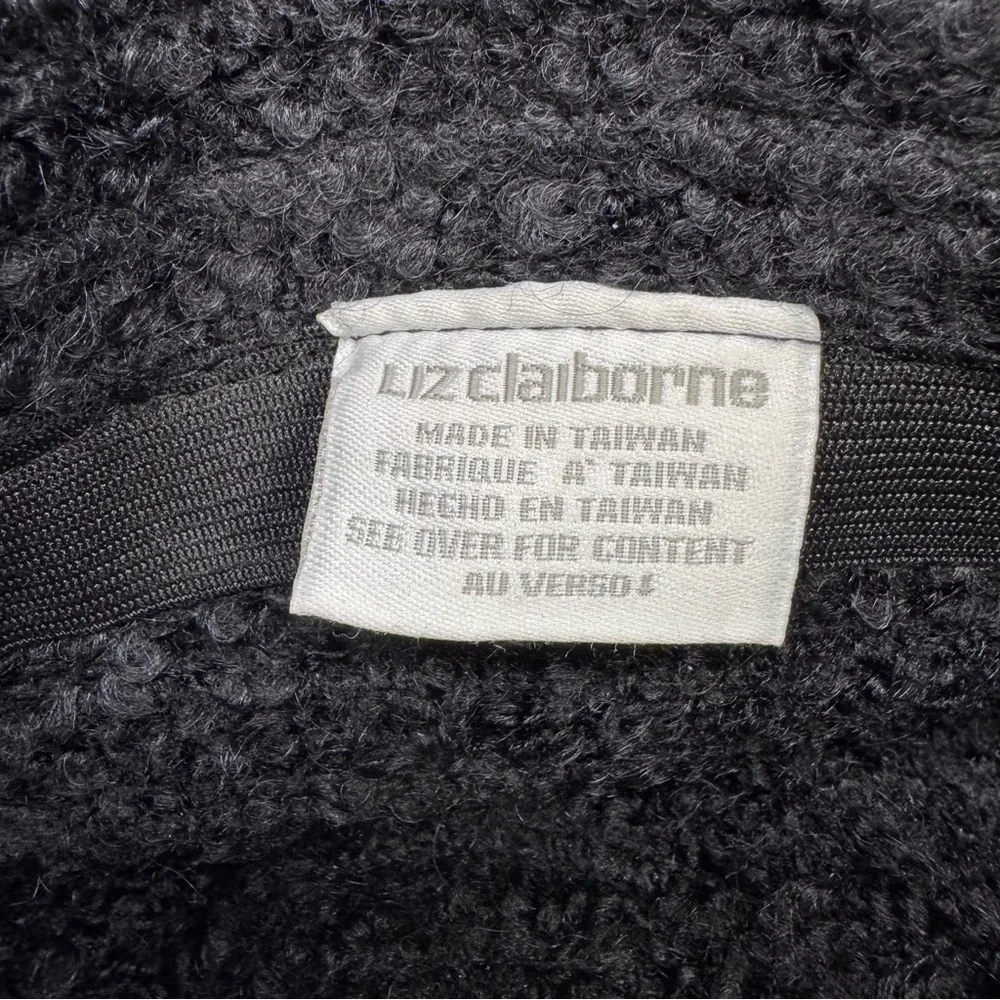 Vintage Liz Claiborne Textured Tweed Black Bucket Hat